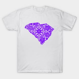 Purple South Carolina State Gift Mandala Yoga SC Art T-Shirt